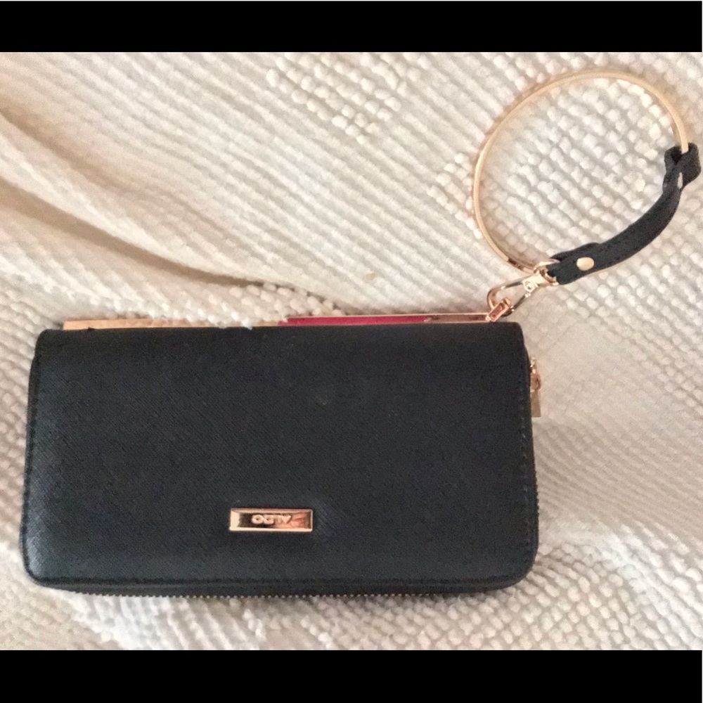 Aldo leather wallet, zip around, wrist bangle